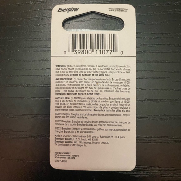 ENERGIZER BATTERIES SIZE 364 - Picture 3 of 4